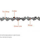 Hipa 14 Inch Low Kickback Chain 3/8 LP .043 52 DL for S52 Worx WG384 Husqvarna H38-52 120i 136Li 436Li EGO CS1401 CS1400 RYOBI RY40502 Chainsaw-3