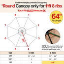 11ft Cantilever Hanging Umbrella 8 Rib Replacement Canopy Tuscan Orange-4