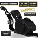 Retractable Ratchet Straps - 1" x 15 ft (1,760 lbs Break Strength) | Auto Self Retracting Cargo Tie Down Strap Set-3