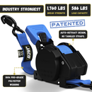 Retractable Ratchet Straps - 1" x 15 ft (1,760 lbs Break Strength) | Auto Self Retracting Cargo Tie Down Strap Set-13