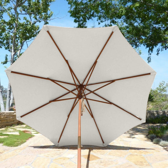 9ft Market Patio Umbrella 8 Rib Replacement Canopy Ivory Off-White