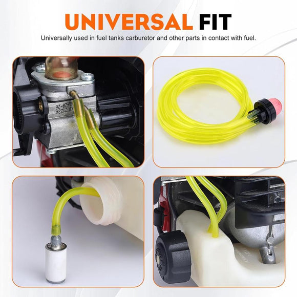 4 Sizes 4-Ft-Each Clear Fuel Line for 2-Stroke Small Engine Stihl Poulan Chainsaw Weedeater Trimmer Leaf Blower I.D.xO.D. 3/32 x 3/16 1/8 x 3/16 inch