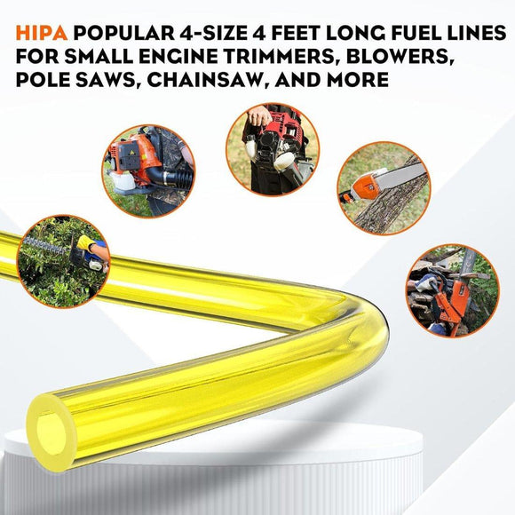 4 Sizes 4-Ft-Each Clear Fuel Line for 2-Stroke Small Engine Stihl Poulan Chainsaw Weedeater Trimmer Leaf Blower I.D.xO.D. 3/32 x 3/16 1/8 x 3/16 inch