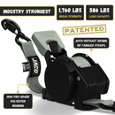 Retractable Ratchet Straps - 1" x 15 ft (1,760 lbs Break Strength) | Auto Self Retracting Cargo Tie Down Strap Set-23
