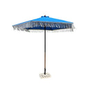 9ft 6 Ribs Replacement Umbrella Canopy w/ Tassels in Capri Blue Olefin (Canopy Only)-1