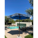 9ft 6 Ribs Replacement Umbrella Canopy w/ Tassels in Capri Blue Olefin (Canopy Only)-4
