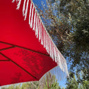 9ft 6 Ribs Replacement Umbrella Canopy w/ Tassels in Red (Canopy Only)-3