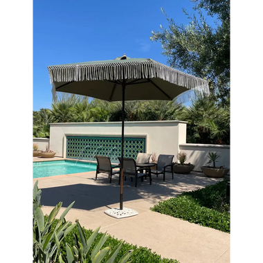9ft 6 Ribs Replacement Umbrella Canopy w/ Tassels in Sage Green (Canopy Only) - 0