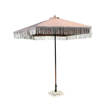 9ft 6 Ribs Replacement Umbrella Canopy w/ Tassels in Taupe (Canopy Only)