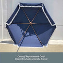 9ft 6 Ribs Replacement Umbrella Canopy w/Fringed Valance in Navy Olefin (Canopy Only)-7