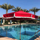 9ft 6 Ribs Replacement Umbrella Canopy w/Fringed Valance in Red (Canopy Only)-5