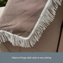 9ft 6 Ribs Replacement Umbrella Canopy w/Fringed Valance in Taupe (Canopy Only)-11