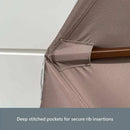 9ft 6 Ribs Replacement Umbrella Canopy w/Fringed Valance in Taupe (Canopy Only)-8