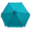 9ft 6 Ribs Replacement Umbrella Canopy w/Fringed Valance in Turquoise (Canopy Only)-2
