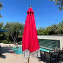 9ft 8 Ribs Replacement Umbrella Canopy w/ Tassels in Red (Canopy Only)-4