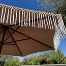 9ft 8 Ribs Replacement Umbrella Canopy w/ Tassels in Taupe (Canopy Only)-3