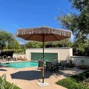 9ft 8 Ribs Replacement Umbrella Canopy w/ Tassels in Taupe (Canopy Only)-2