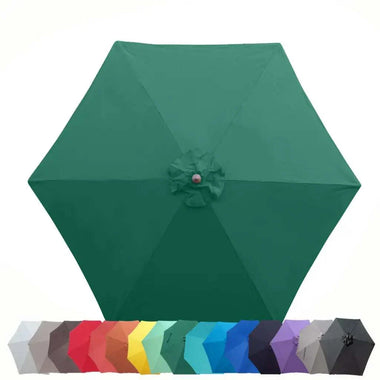 9ft Market Patio Umbrella 6 Rib Replacement Canopy Hunter Green - 0