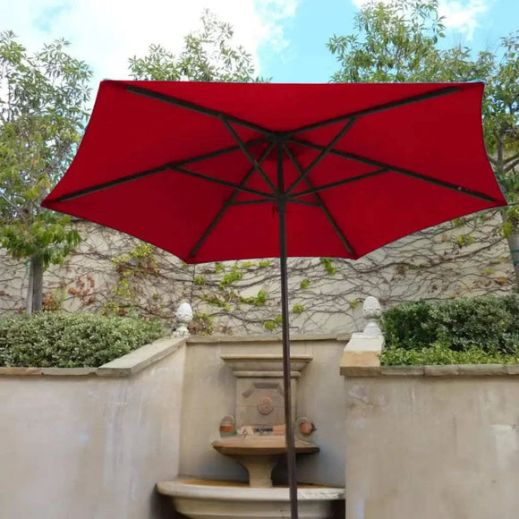 9ft Market Patio Umbrella 6 Rib Replacement Canopy Red