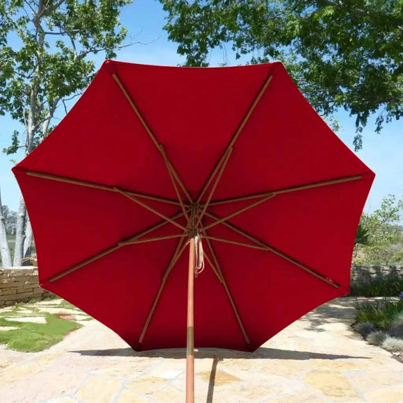 9ft Market Patio Umbrella 8 Rib Replacement Canopy Red