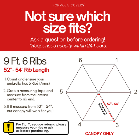 9ft Market Patio Umbrella 6 Rib Replacement Canopy Duet Red