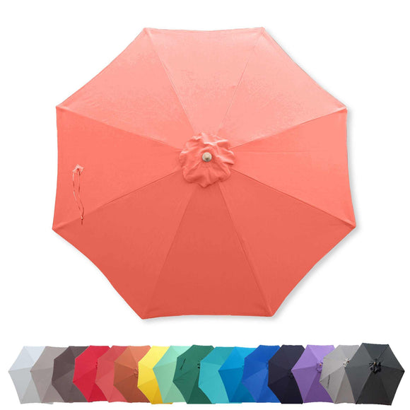 9ft Market Patio Umbrella 8 Rib Replacement Canopy Peach Coral