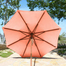 9ft Market Patio Umbrella 8 Rib Replacement Canopy Peach Coral-7