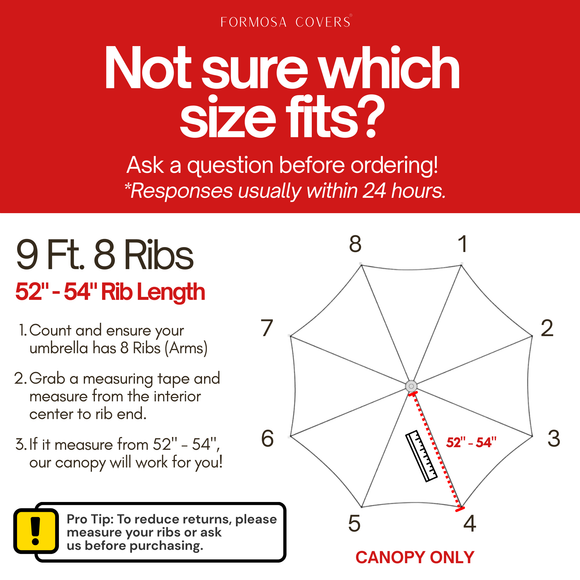 9ft Market Patio Umbrella 8 Rib Replacement Canopy Tangerine