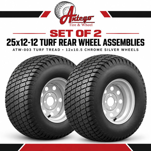 Antego 25x12-12 Turf Rear Wheel Assemblies, Set of 2, Dixie Chopper 400746