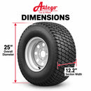 Antego 25x12-12 Turf Rear Wheel Assemblies, Set of 2, Dixie Chopper 400746-5