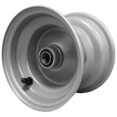 Antego bare 6x4.5 silver mower wheel with 3-inch hub and 3/4-inch bearings, compatible with 532106732, 4-pack listing