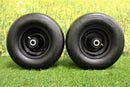 Front view of Antego 13x6.50-6 Greenworks caster tire and wheel assembly, 2-pack