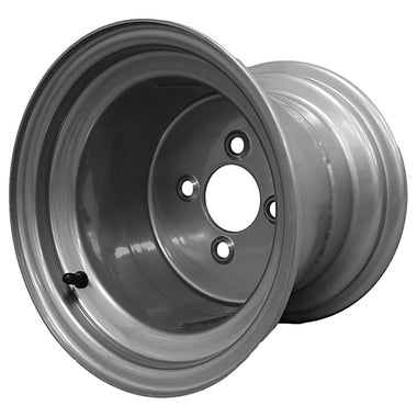 Antego bare 10x8.5 chrome-silver mower wheel with 4-on-4 pattern and 2.52-inch center bore, 4-pack listing