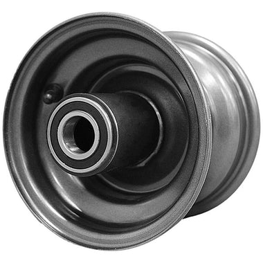 Antego bare 6x4.5 charcoal-gray lawn-mower wheel with zero-offset catalog geometry, 4-pack listing