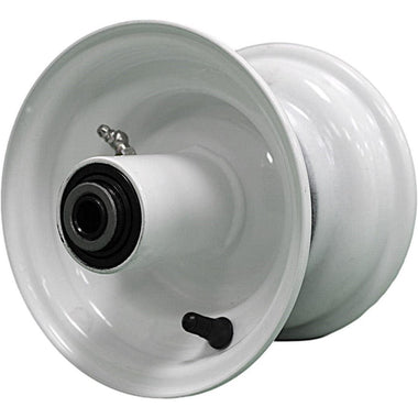 Antego 6x4.5 white sleeved mower wheel with tapered-bearing architecture, 4-pack listing