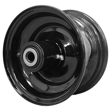 Antego bare 6x3.25 glossy-black hubbed mower wheel for compatible 13x5.00-6 tires, 4-pack listing