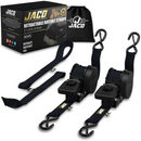 Retractable Ratchet Straps - 1" x 15 ft (1,760 lbs Break Strength) | Auto Self Retracting Cargo Tie Down Strap Set-1