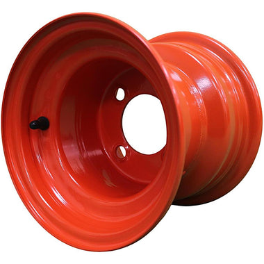 Antego bare 8x7 orange Bad Boy ZT mower wheel with 4-on-4 pattern and 2.83-inch center bore, 4-pack listing