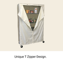 Storage Shelving Unit Cover, fits racks 48"W x 18"D x 72"H in Off White-4