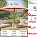 9ft Market Patio Umbrella 8 Rib Replacement Canopy Duet Red-4