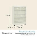 Storage Shelving Unit Cover, fits racks 48"W x 18"D x 72"H one side see through panel in Off White-4