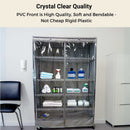 Storage Shelving Unit Cover, fits racks 30"W x 14"D x 60"H one side see through panel in Grey-4