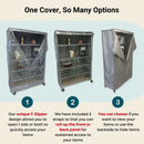 Storage Shelving Unit Cover, fits racks 36"W x 14"D x 72"H one side see through panel in Grey-5