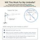 11 ft Cantilever Umbrella Replacement Canopy Supported Bar 8 Ribs Capri Blue Olefin Fabric-8