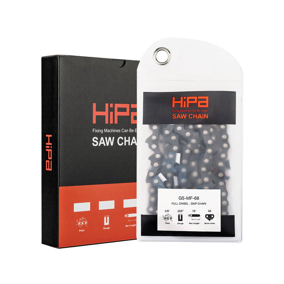 Hipa Full Skip Chain 3/8" .058" 68 DL 18 Inch For Husqvarna 55 65 66 372xp 455 455e 460 576xp Chainsaw