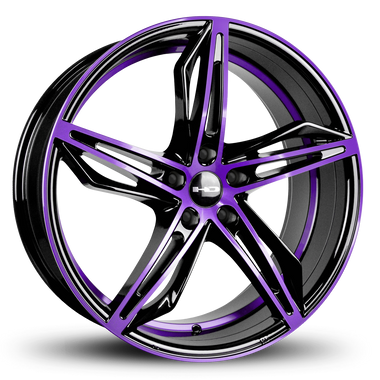 HD Wheels Fly Cutter 20x8.5 +35 5x114.3mm 73.1mm Gloss Purple&BK/Machined Face