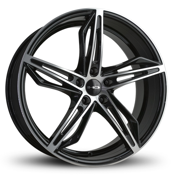 HD Wheels Fly Cutter 20x8.5 +35 5x114.3mm 73.1mm Gloss Black/Machined Face