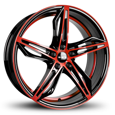 HD Wheels Fly Cutter 18x8 +35 5x114.3mm 73.1mm Gloss Red&BK/Machined Face