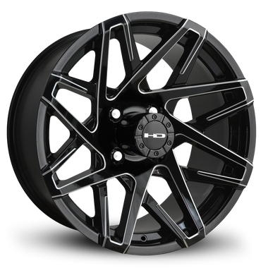 HD Golf Canyon 12x7 -14 4x101.6mm 68.2mm Gloss Black/Milled Edge