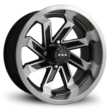 HD Golf Saw 12x7 -14 4x101.6mm 68.2mm Gloss Black/Machined Face&Lip